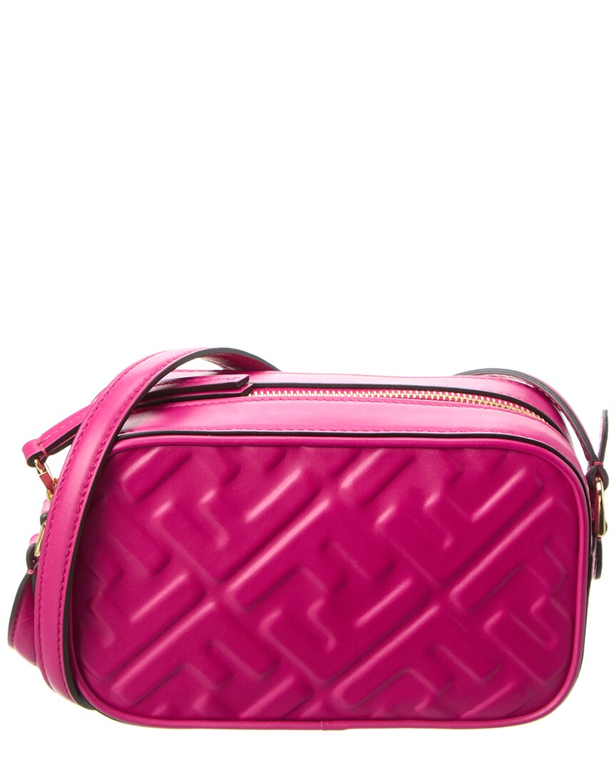Fendi Ff Mini Leather Camera Bag In Pink