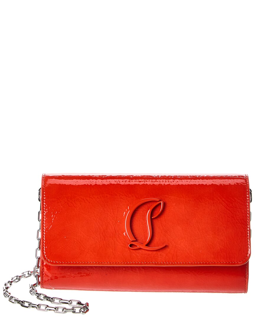Christian Louboutin Womens Magma Loubi54 Leather Wallet On Chain In Red