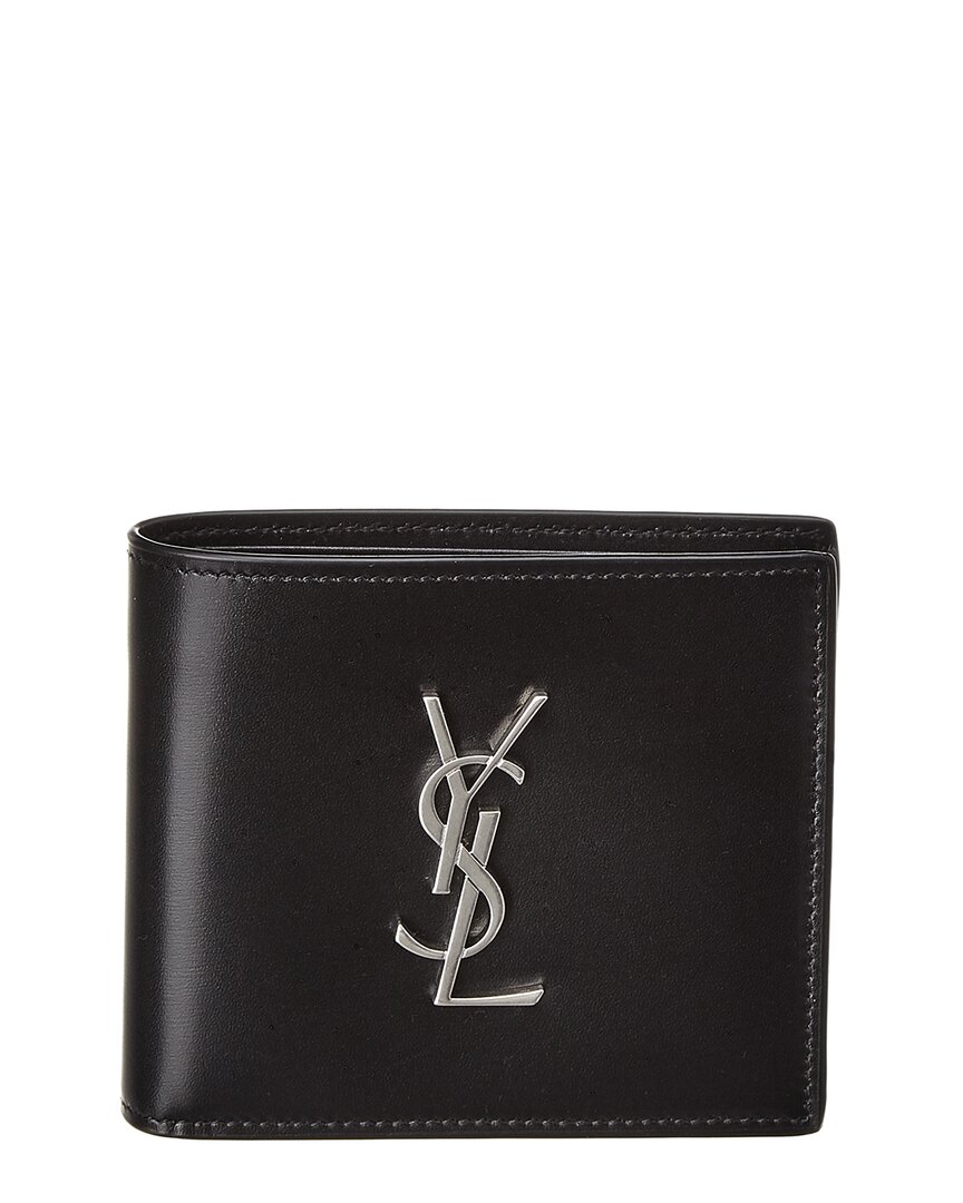 Saint Laurent Monogram Leather Wallet In Black