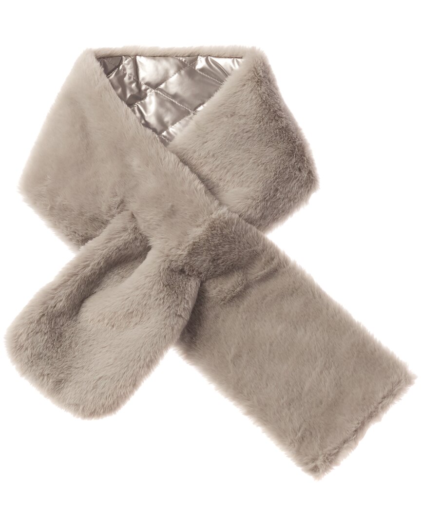 Shop Surell Accessories Puffer Pull Scarf In Silver