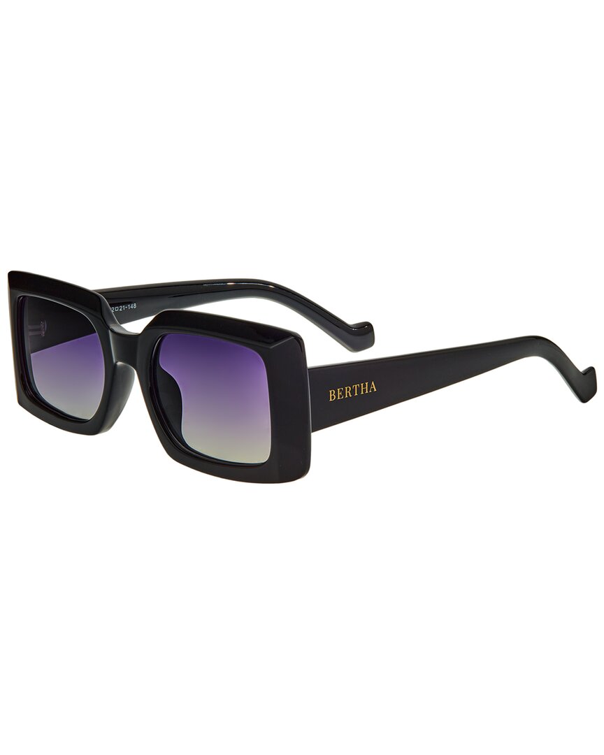 Bertha Ladies Black Rectangular Sunglasses Brsbr053c1