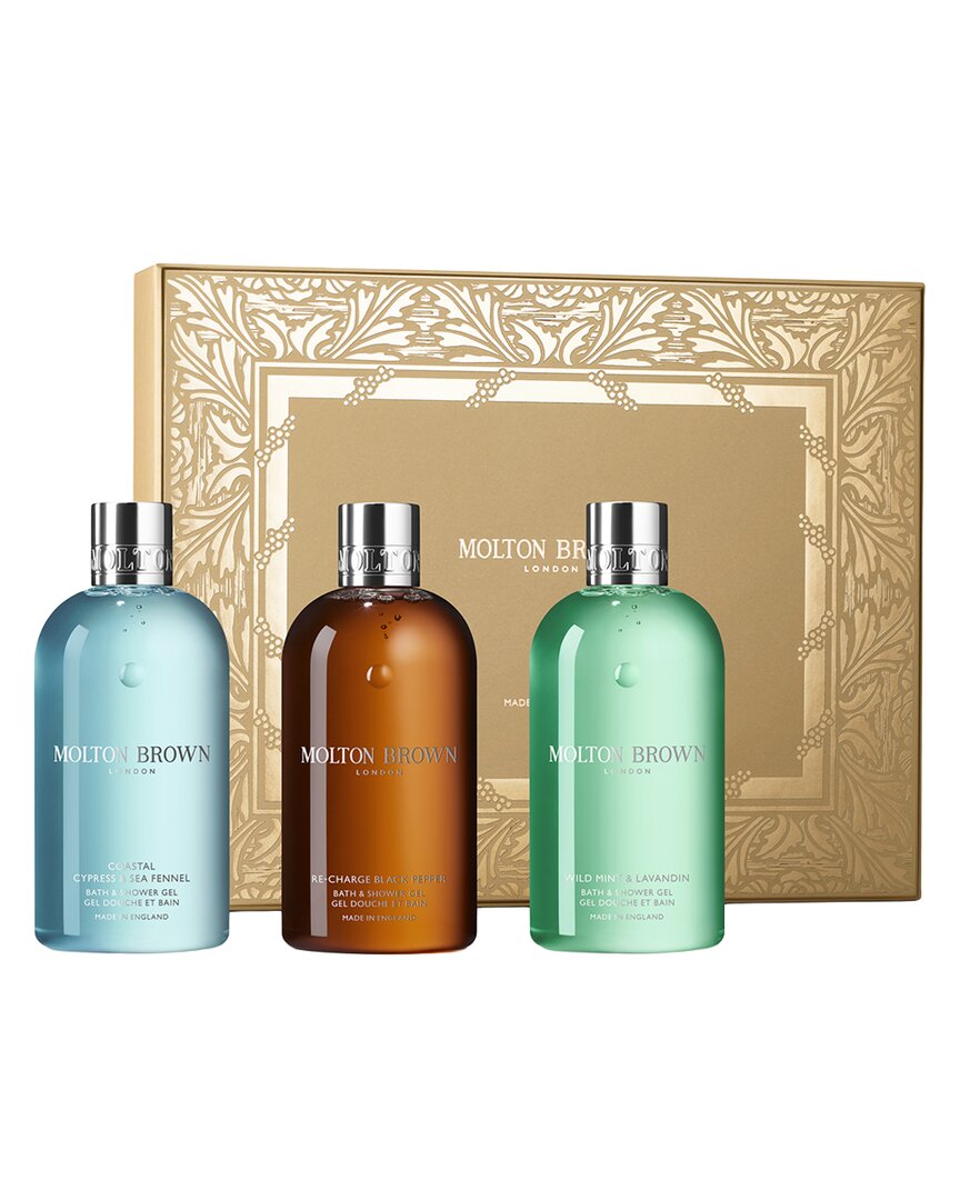 Molton Brown London Men's 3 X 10oz Woody & Aromatic Body Care Gift Set In Transparent
