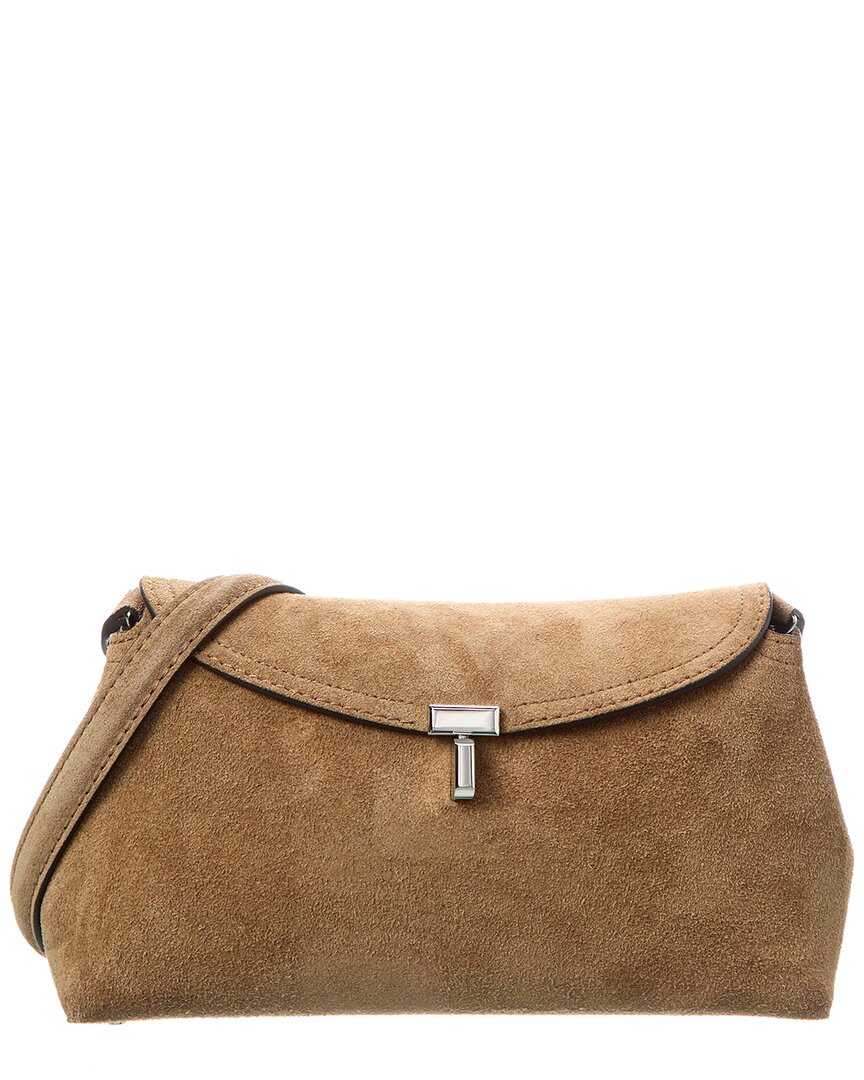 Totême T-Lock Suede Clutch - Female - Clutches - Beige - One Size - Bags - Image 2
