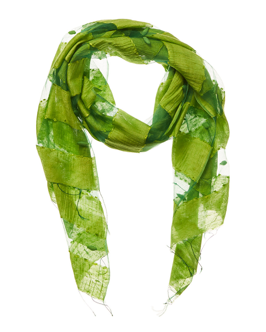 Blue Pacific Hand-woven Silk Scarf