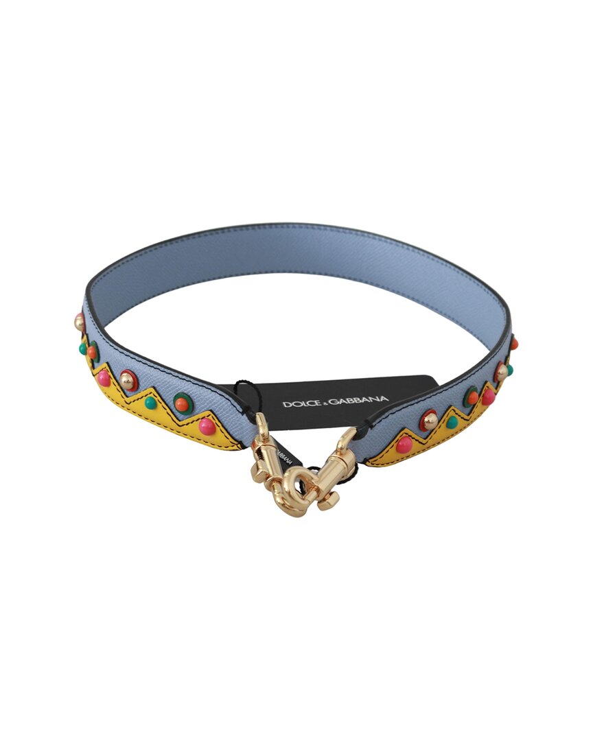 Dolce & Gabbana Leather Bag Strap In Blue