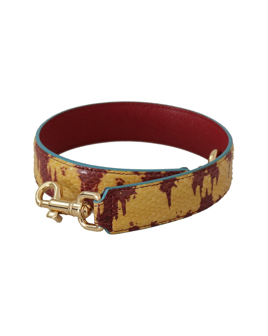 Dolce & Gabbana Snakeskin Shoulder Bag Strap In Yellow
