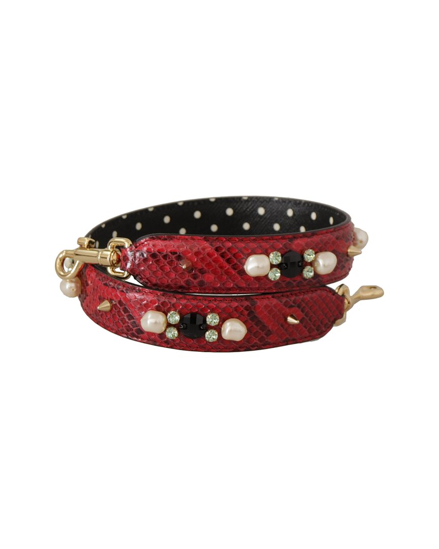 Dolce & Gabbana Python Bag Strap In Red