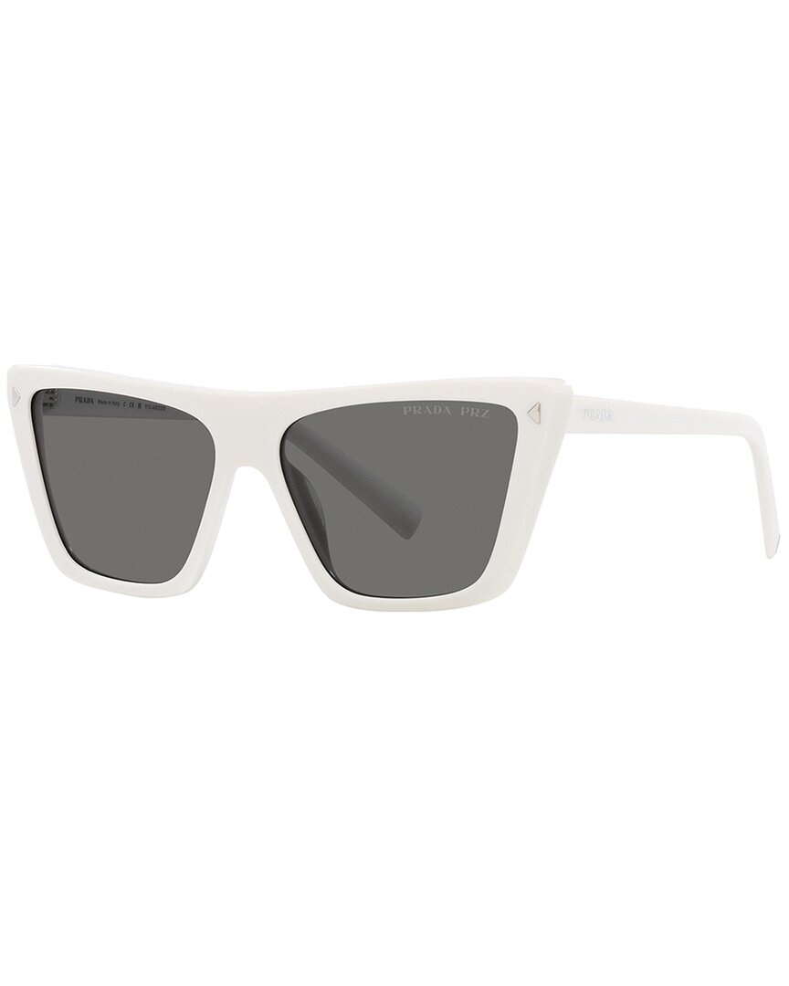 Prada Women's Pr21zs 55mm Polarized Sunglasses In White