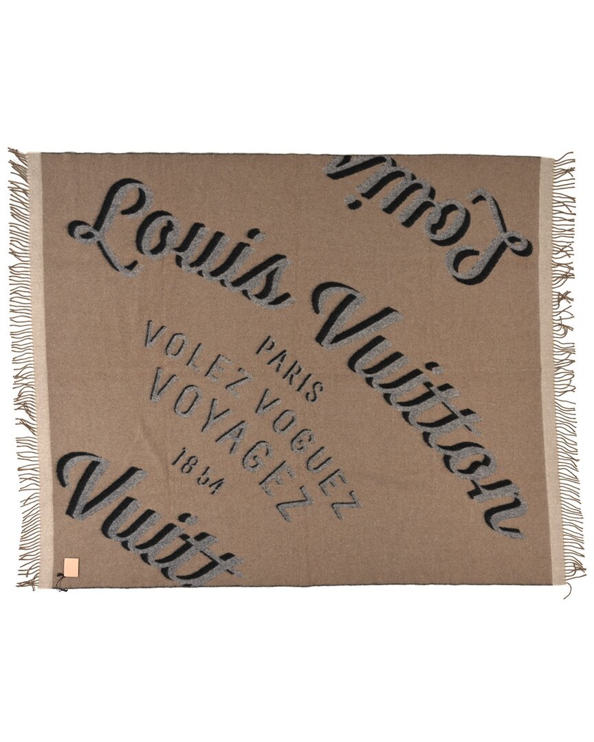 Pre-owned Louis Vuitton Wool Cashmere Voyage Blanket (authentic Pre-loved)