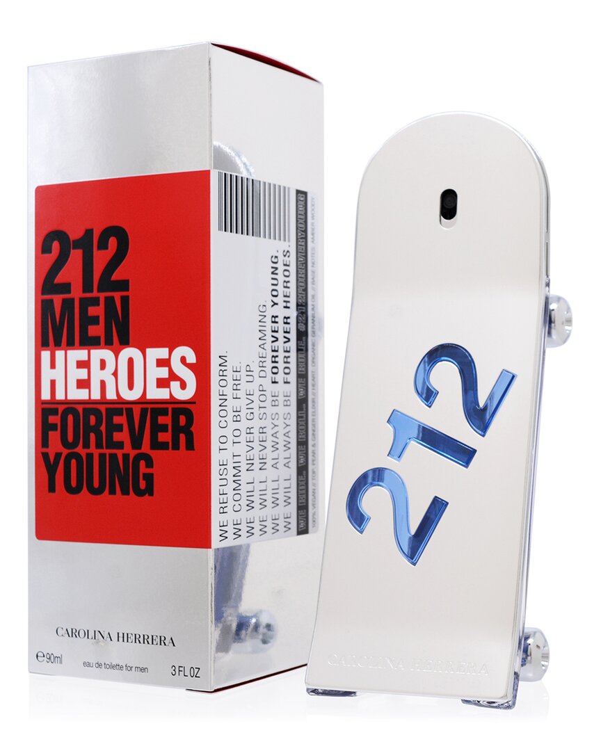 Carolina Herrera Men's 3oz 212 Men Heroes Forever Young Edt Spray In White