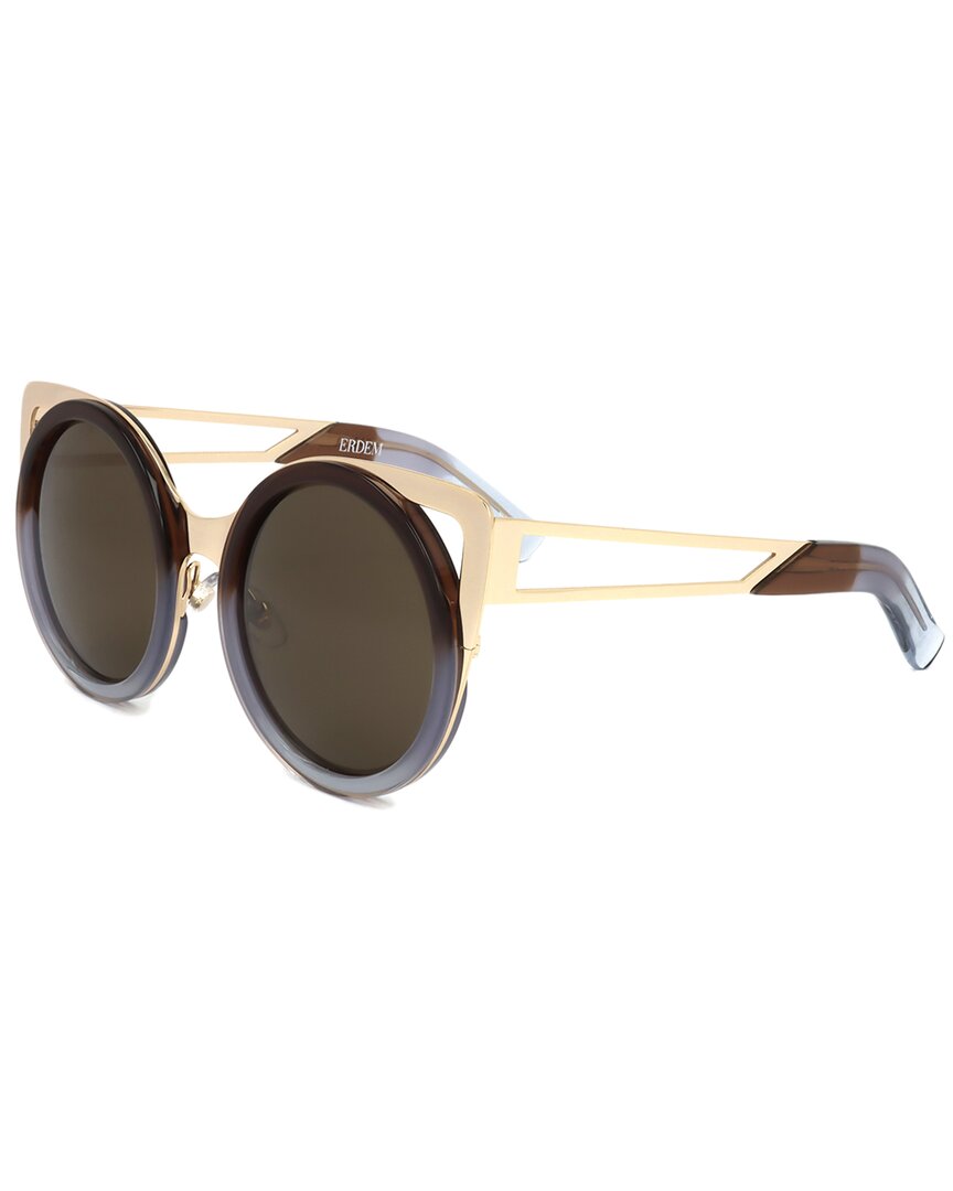 Linda Farrow X Erdem Women's Edm4 49mm Sunglasses In Brown