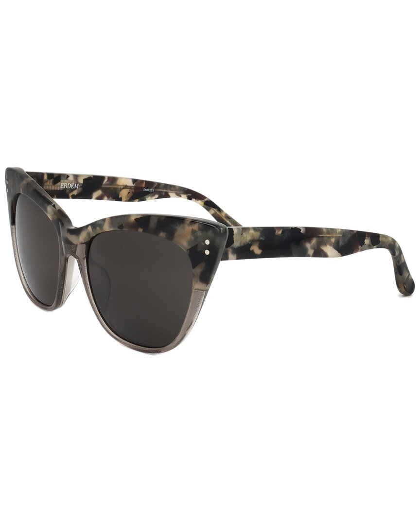 Shop Linda Farrow Erdem X  Women's Edm22 56mm Sunglasses In Grey