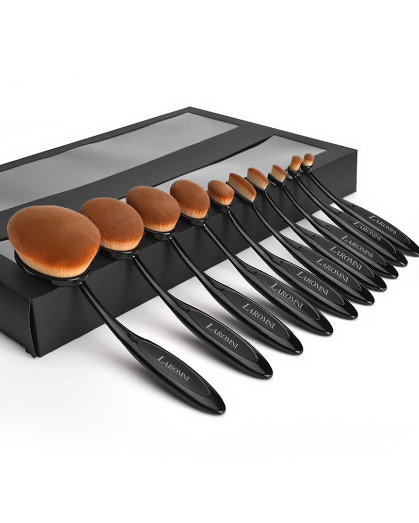 Vysn 10pc Oval-shaped Makeup Brush Set In White