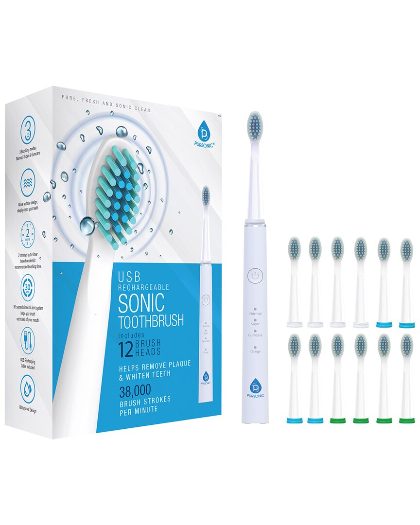 Shop Pursonic Usb Rechargeable Sonic Toothbrush In White
