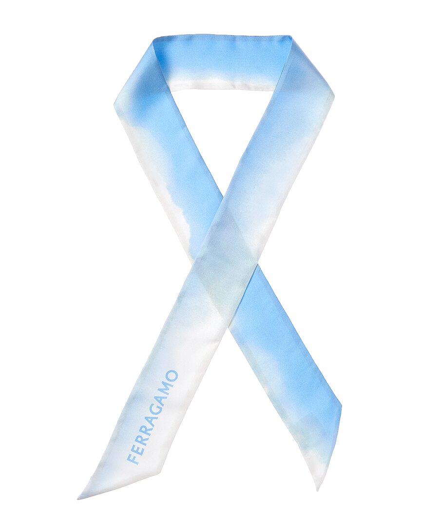 Ferragamo Silk Neck Bow In Blue