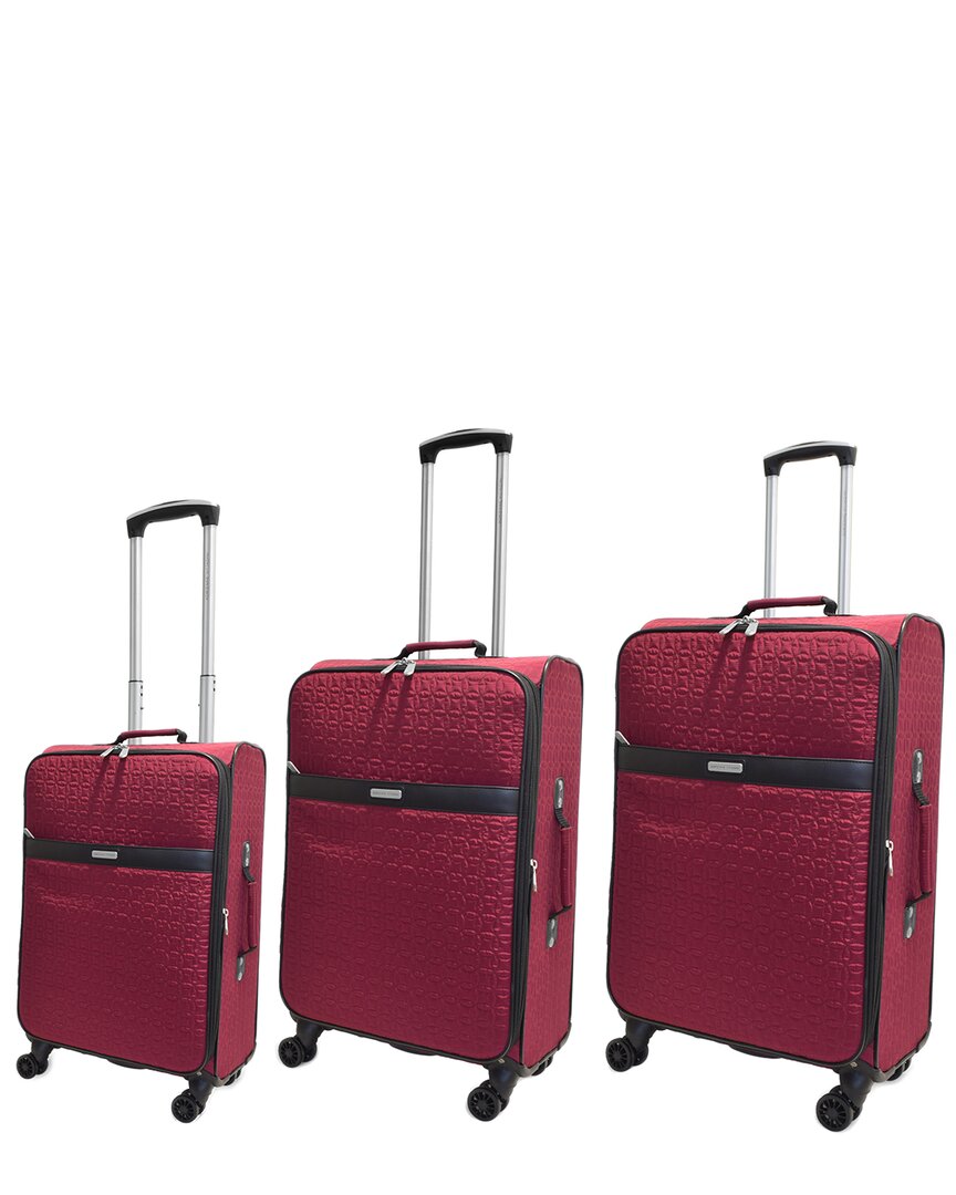 Adrienne Vittadini Quilted Collection 3pc Luggage Set In Red