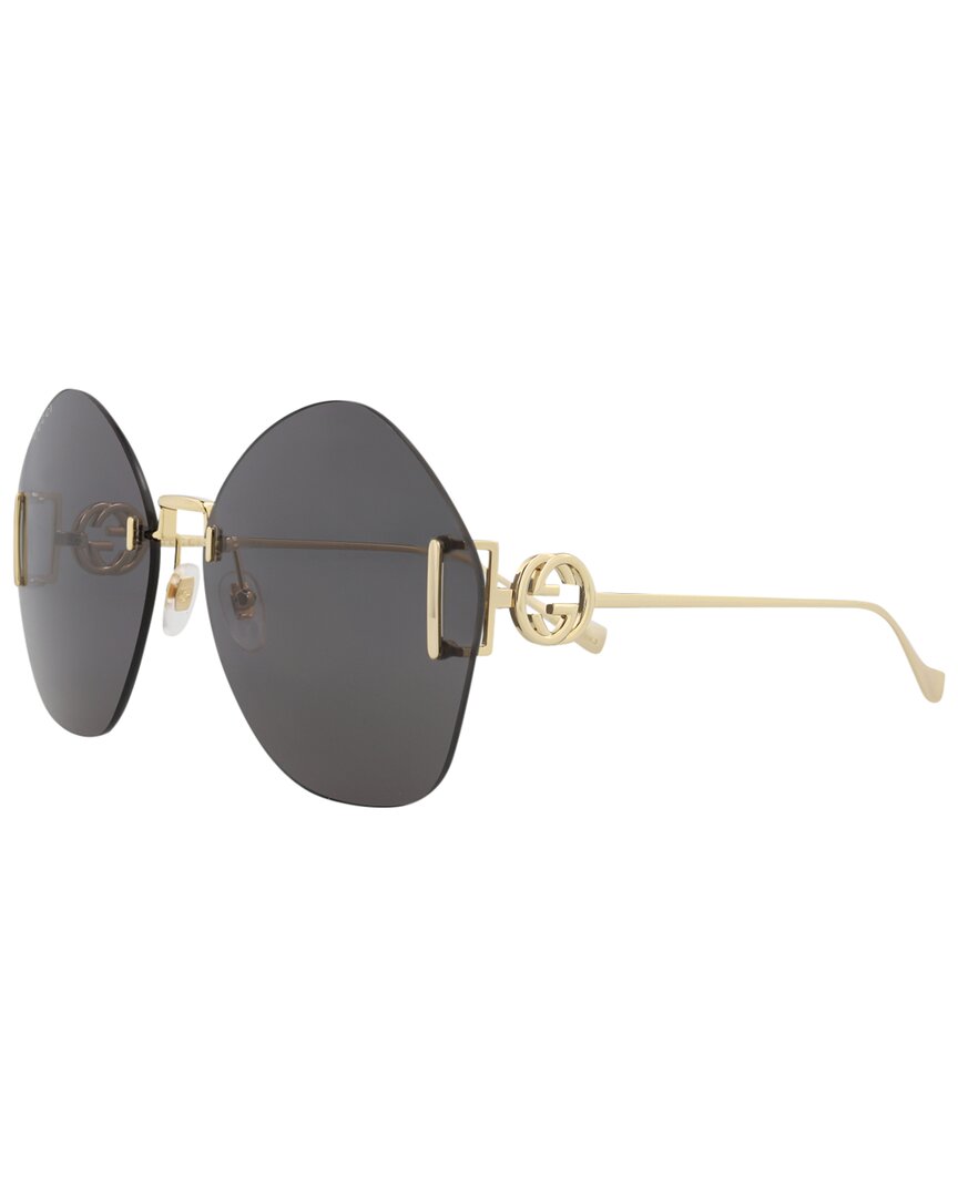 Gucci Round-frame Metal Sunglasses With Jewel-toned Velvet Case In Black