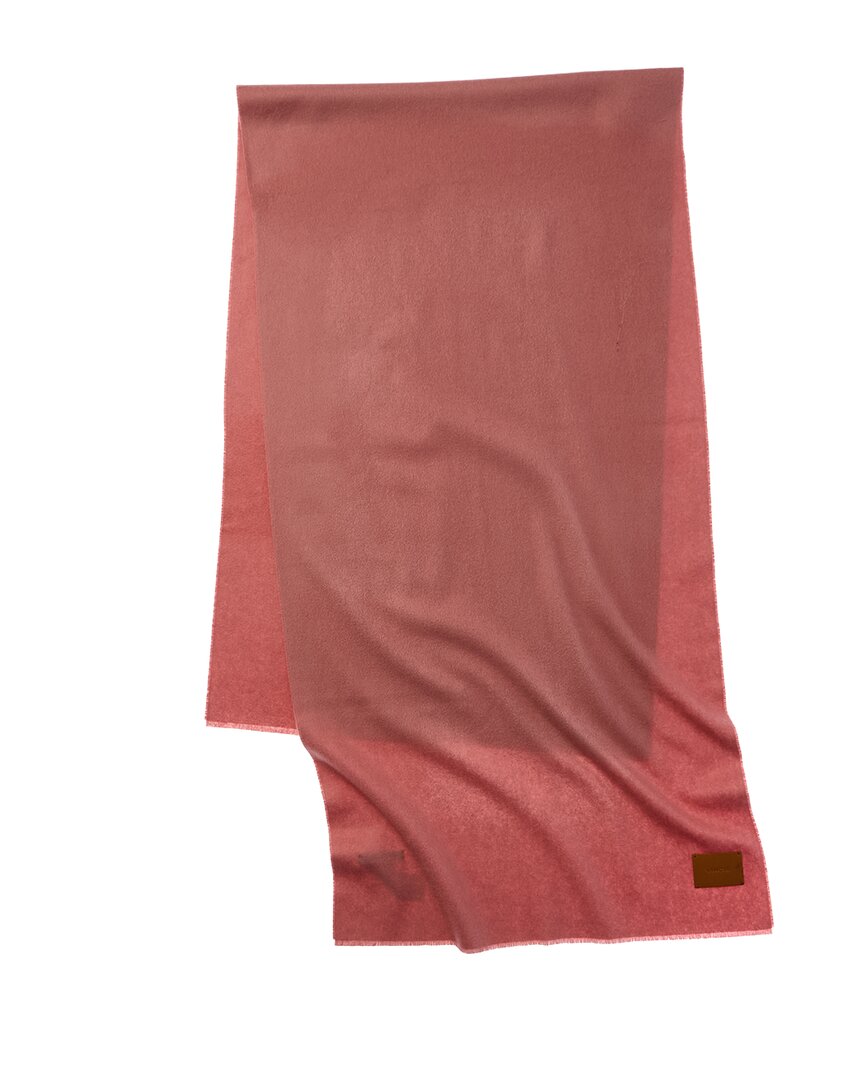 Vince Double-face Solid Leather-trim Wool & Cashmere-blend Scarf In Pink
