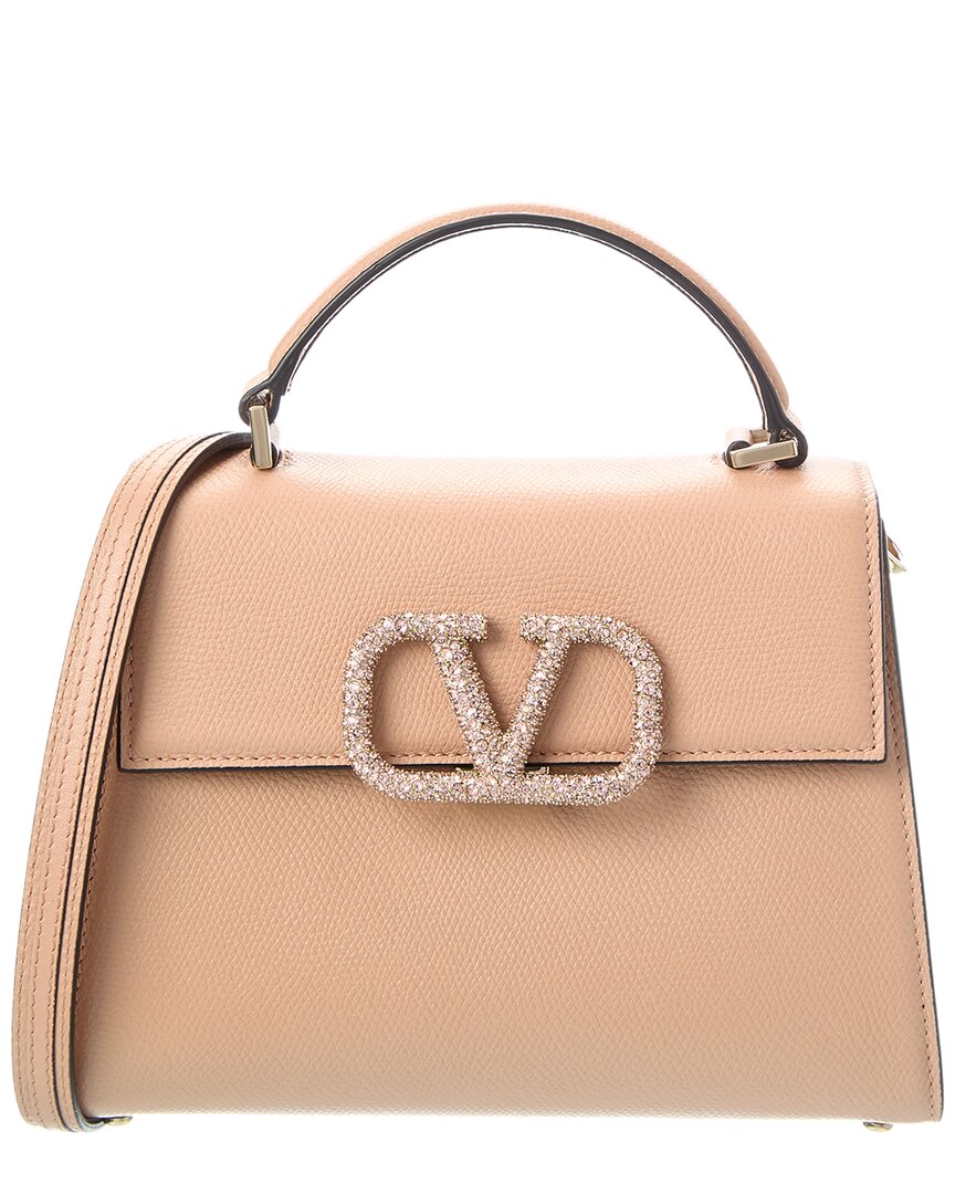 Valentino Vsling Small Leather Satchel In Pink