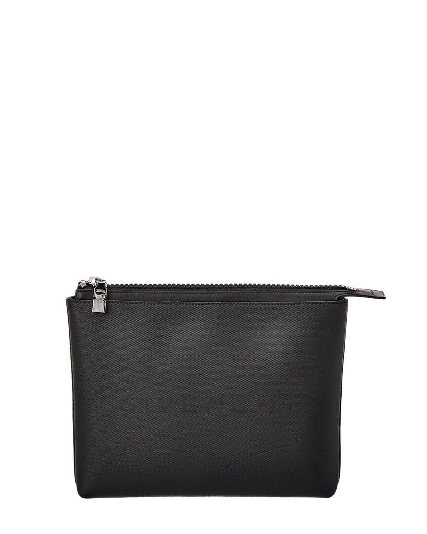 Shop Givenchy Coated Canvas Travel Pouch In Black