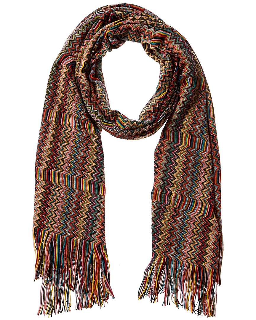 Missoni Wool-blend Scarf In Pink