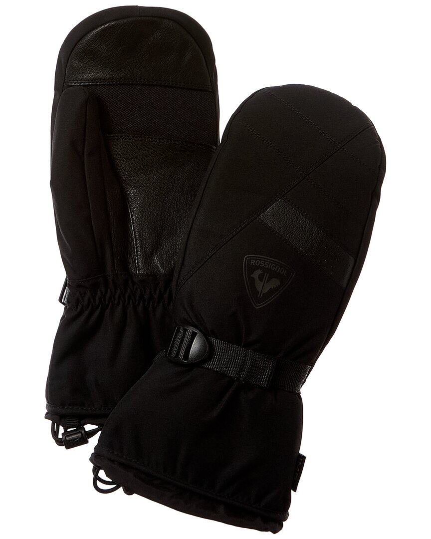 Shop Rossignol Type Impr M Leather-trim Gloves In Black