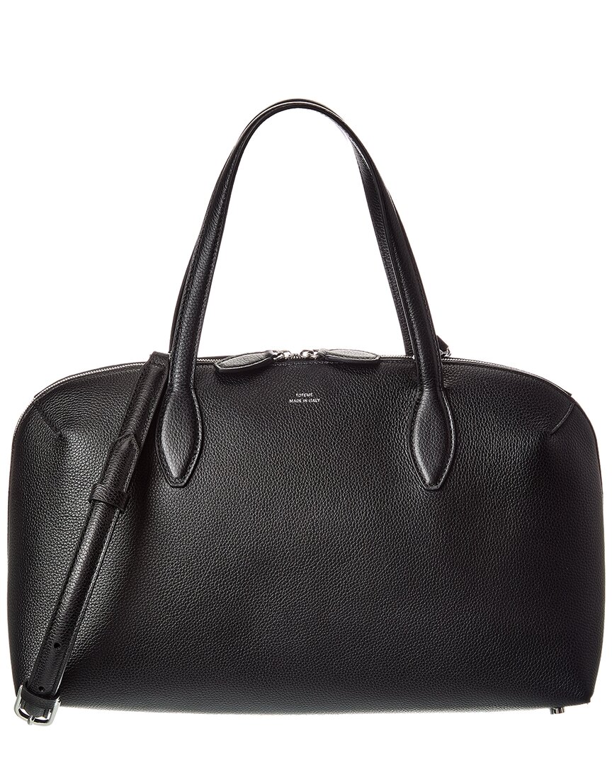 Totême Toteme Medium Leather Day Tote In Black