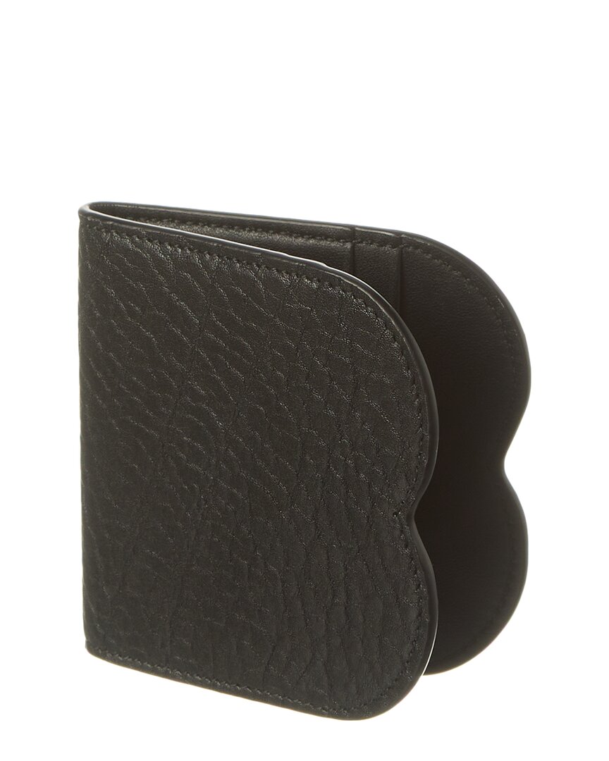 Burberry Chess Leather Card Holder In Black