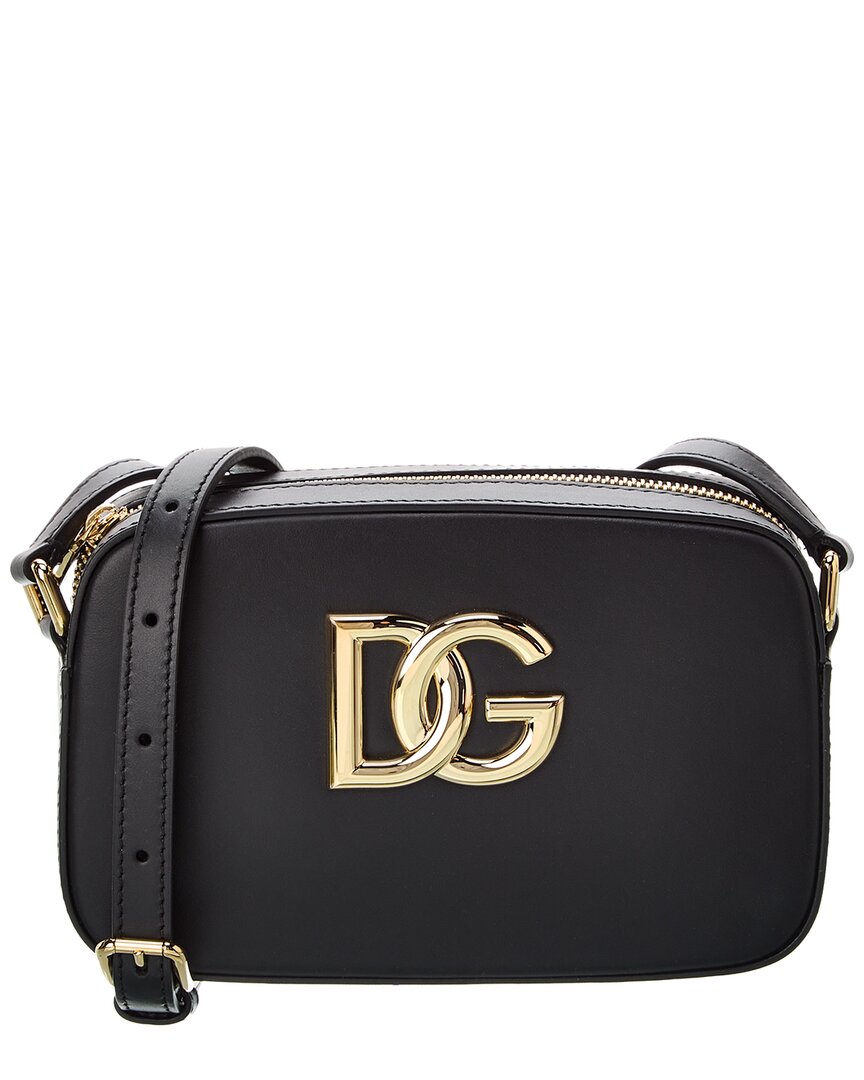 Shop Dolce & Gabbana 3.5 Leather Crossbody In Black