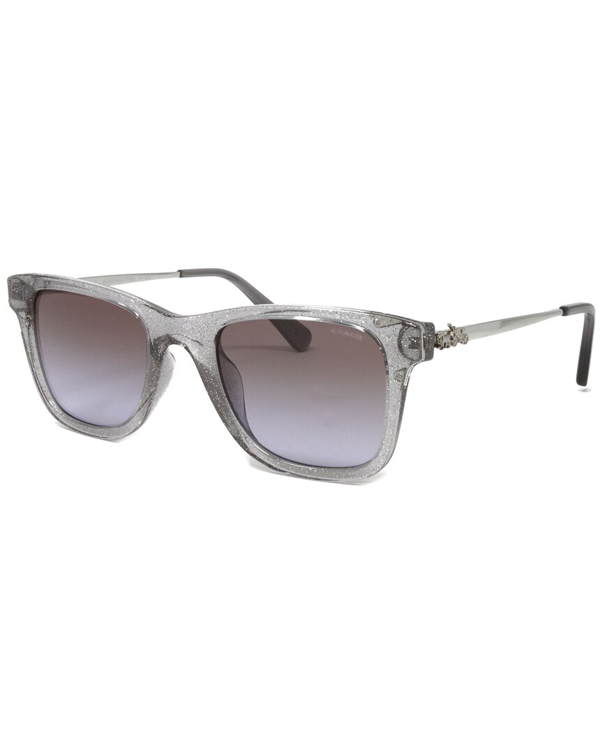 COACH Transparent Grey Glitter Sunglasses HC8279U 556968 NEW 51mm Coach Women main image 2