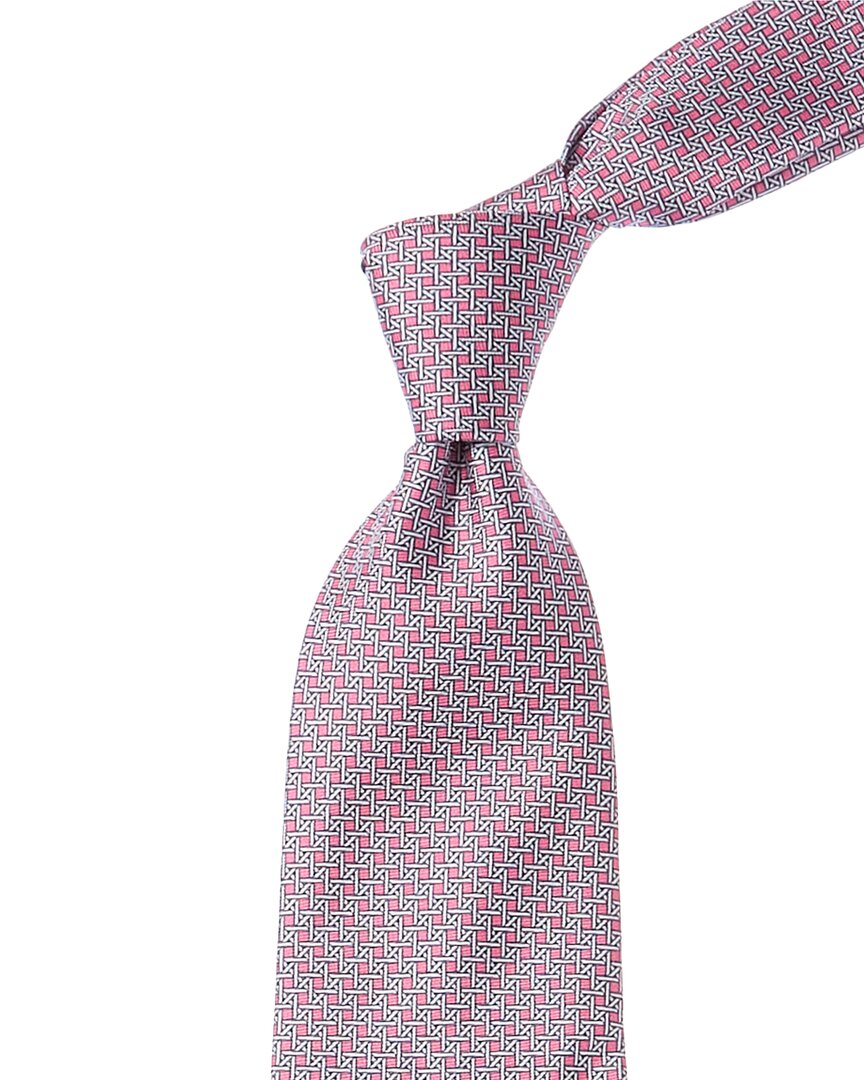 Shop Brooks Brothers Cane Link Pink Silk Tie