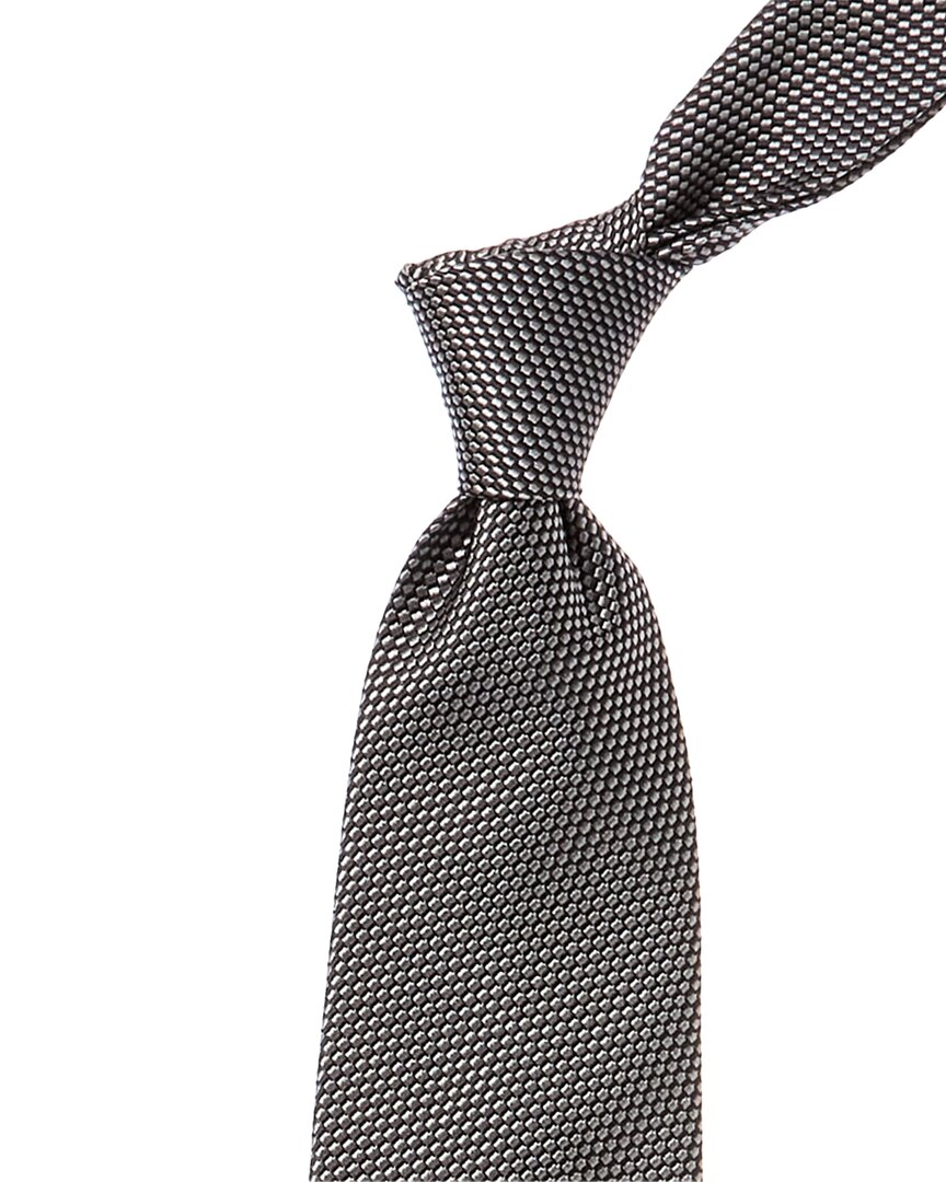 Shop Brooks Brothers Medium Grey Block Solid Silk Tie