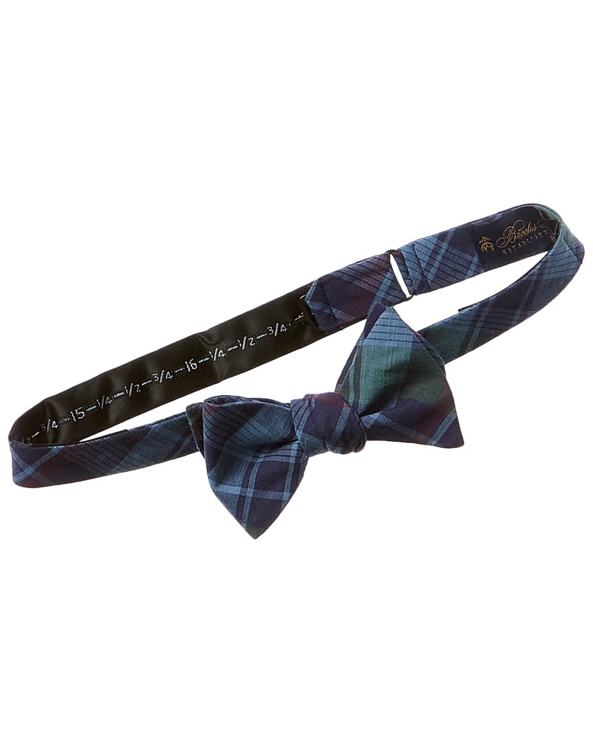 Shop Brooks Brothers Dark Blue Madras Bow Tie