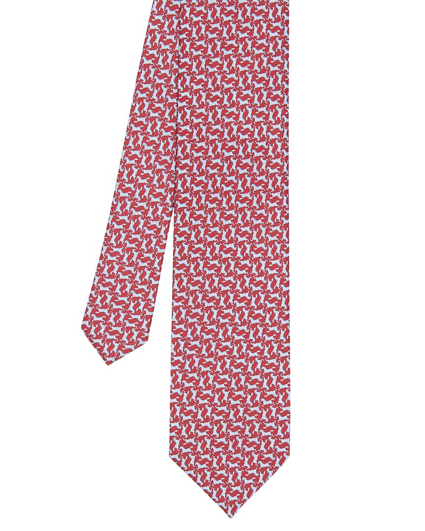 Shop J.mclaughlin Horse Silk Tie In Red