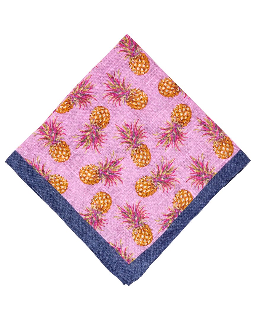 Shop J.mclaughlin Pineapple Silk-blend Pocket Square