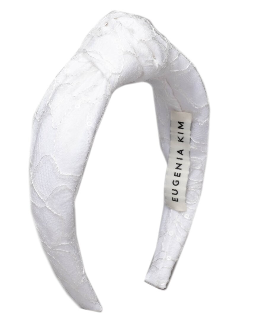 Eugenia Kim Karyn Sequin Rose Lace Headband In White