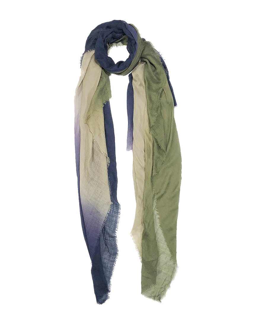 Blue Pacific Vintage Dip-dye Ombre Cashmere-blend Scarf In Blue