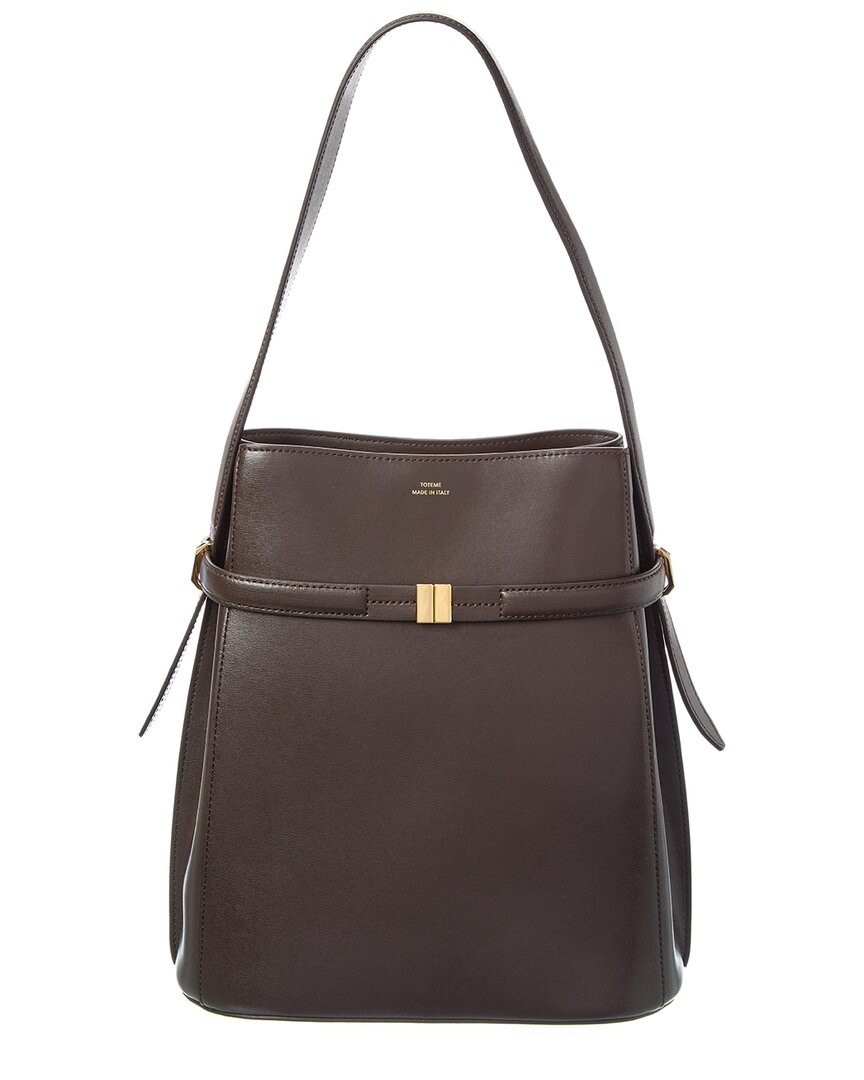 Totême Leather Bucket Bag In Brown