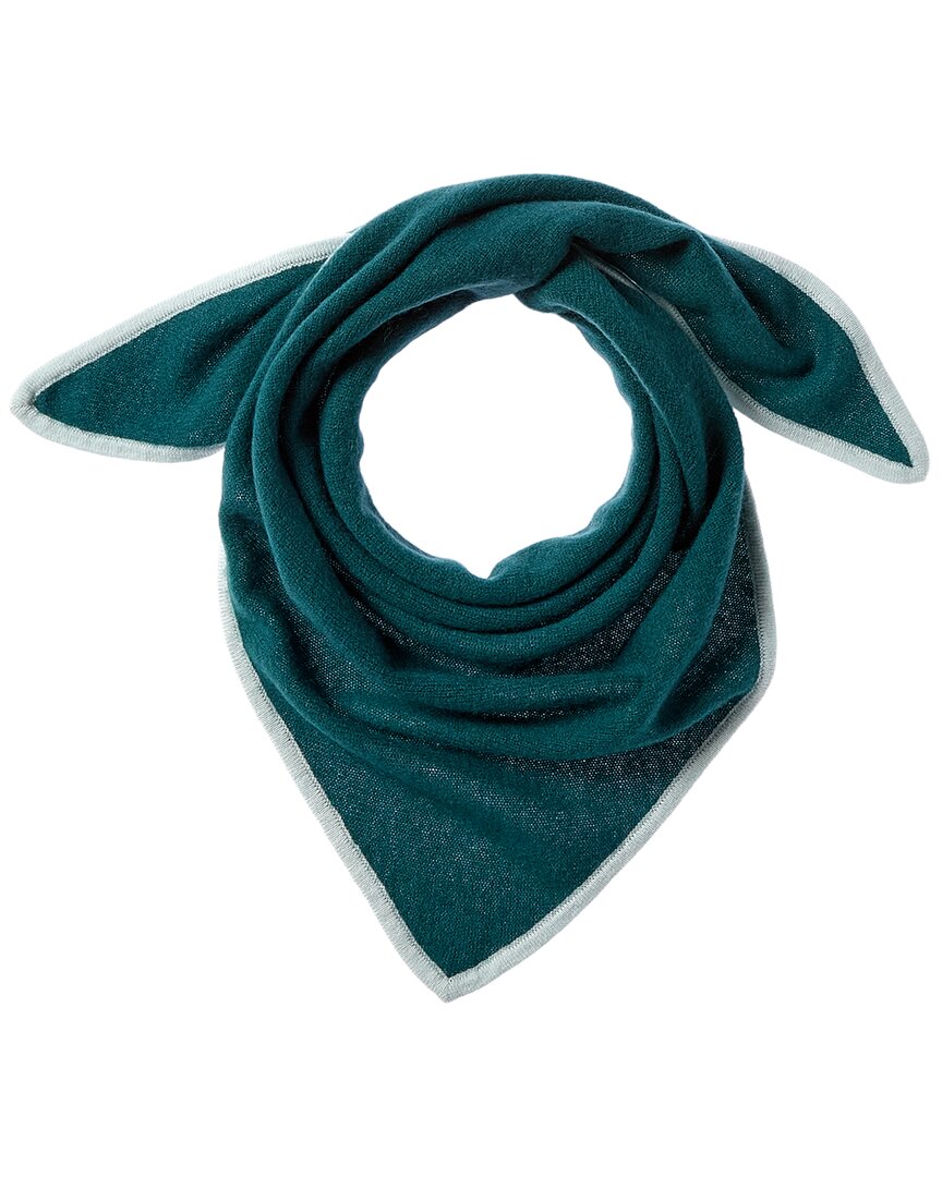 Phenix Knit Triangle Cashmere Scarf In Blue