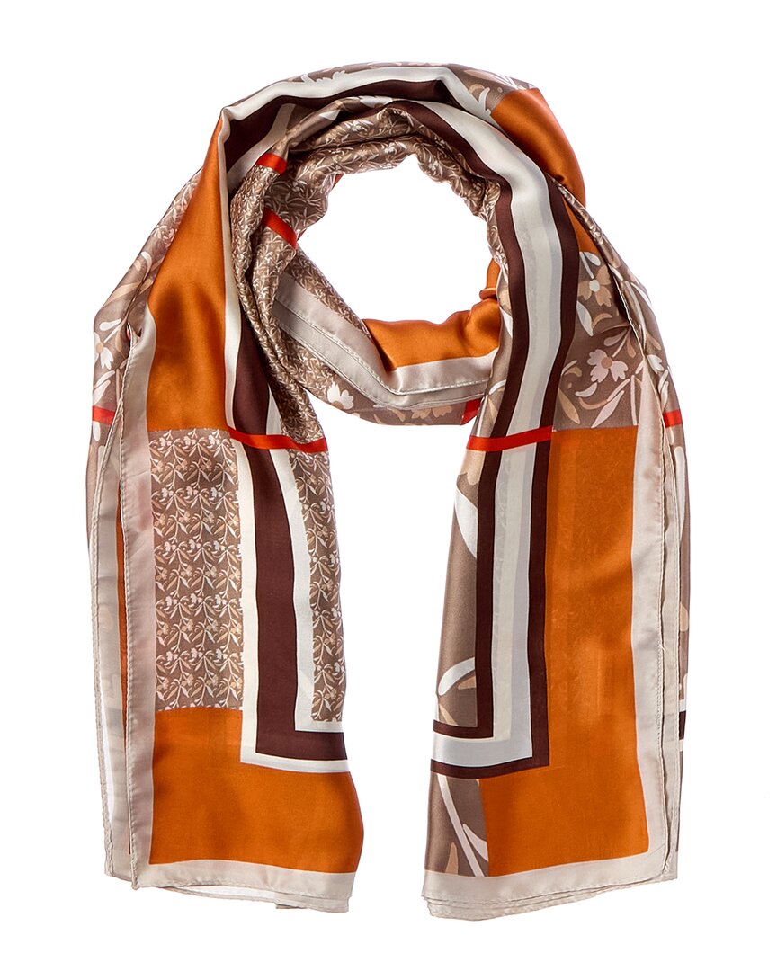 La Fiorentina Printed Scarf In Orange