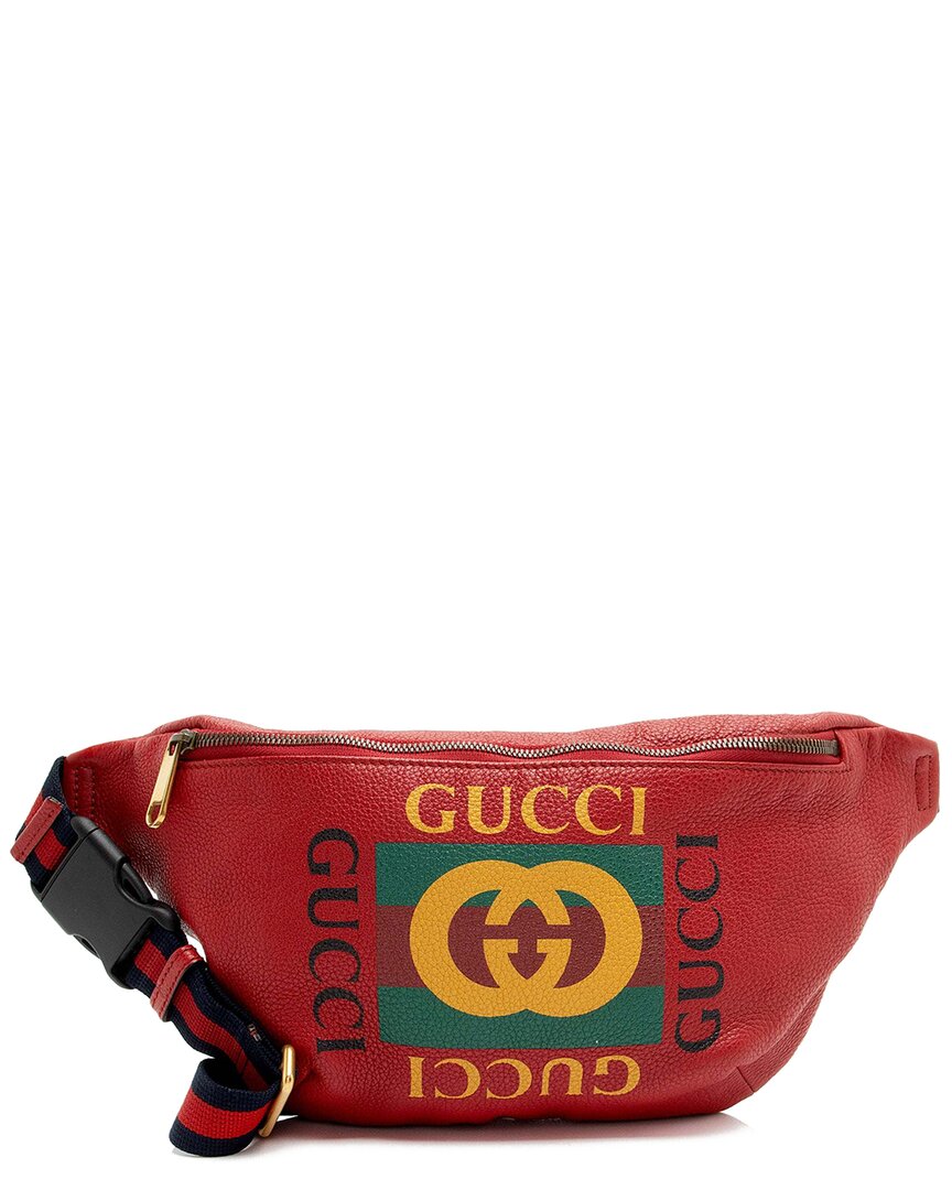 Gucci Blue Leather Logo Large Belt Bag (authentic Pre-loved)
