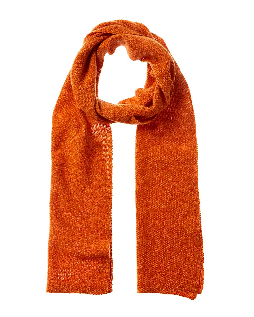 Portolano Cashmere Knit Wrap Scarf In Orange