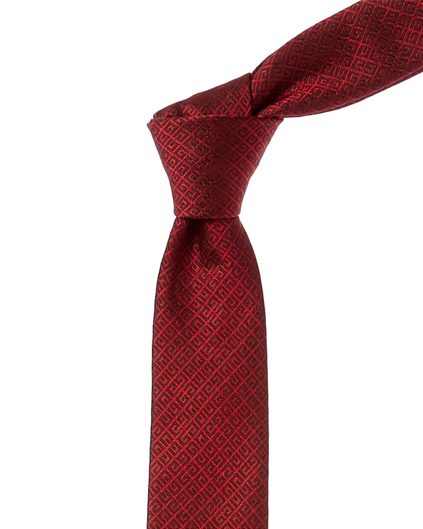 Shop Givenchy Red All Over 4g Jacquard Silk Tie