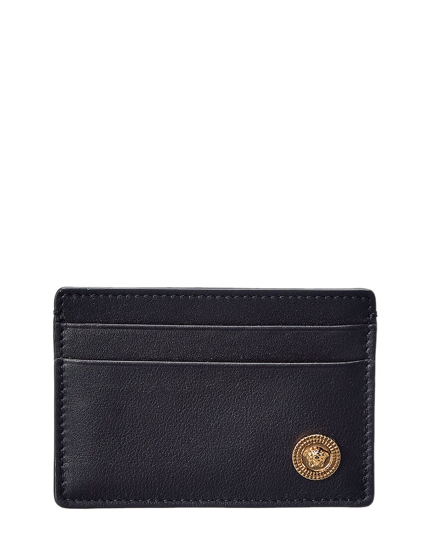 Shop Versace Card Case W/ Money Clip Vitello In Black