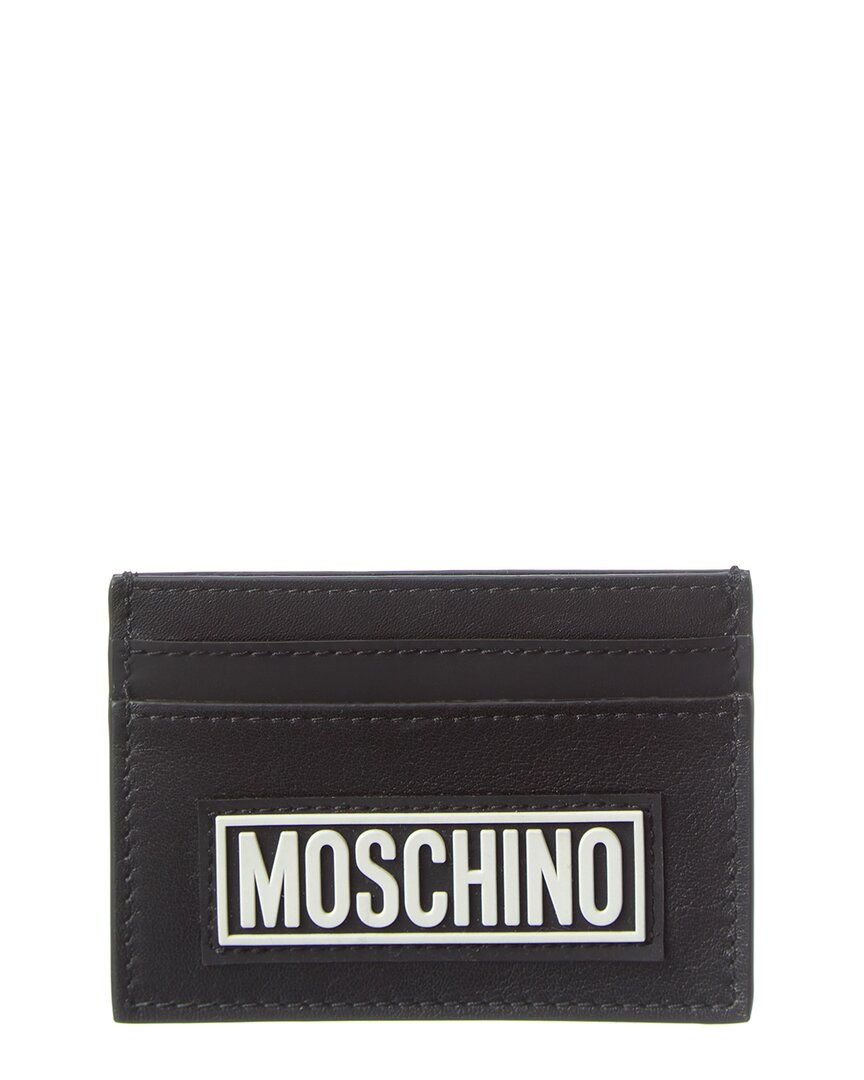 Shop Moschino Leather Card Case In Black