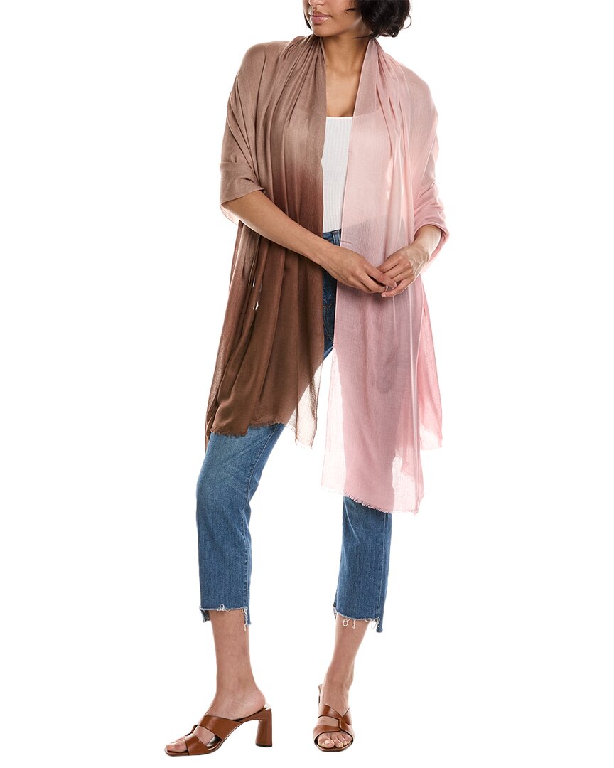 Vince Ombre Cashmere-blend Wrap In Pink