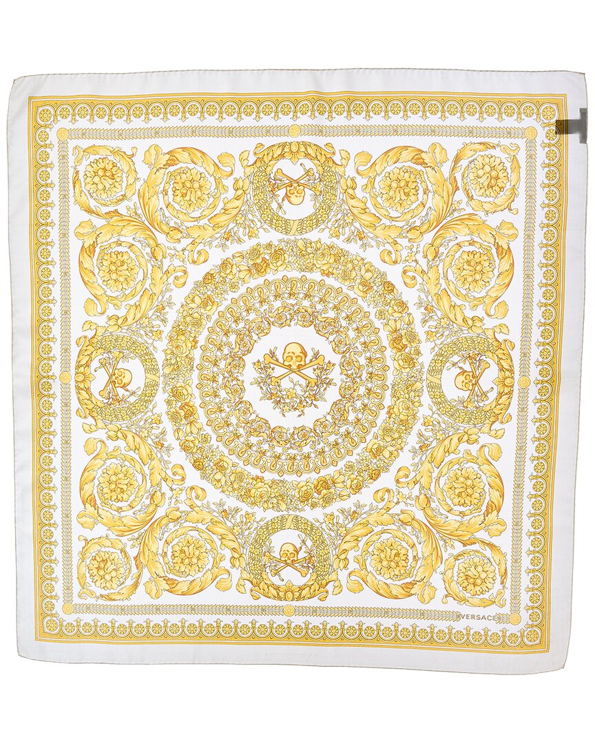 Versace Silk Scarf In White