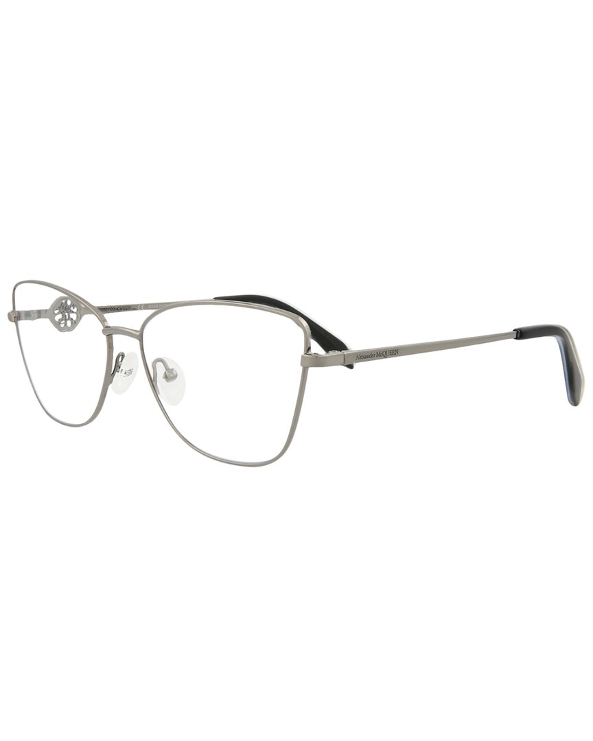 Alexander Mcqueen Cat Eye-frame Metal Optical Frames In Silver