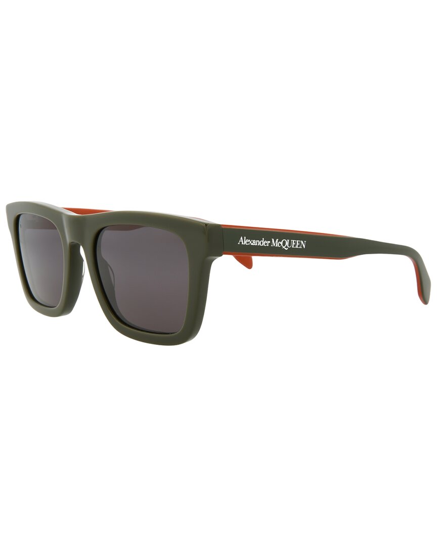 Shop Alexander Mcqueen Men's Am0301s 145mm Sunglasses In Green