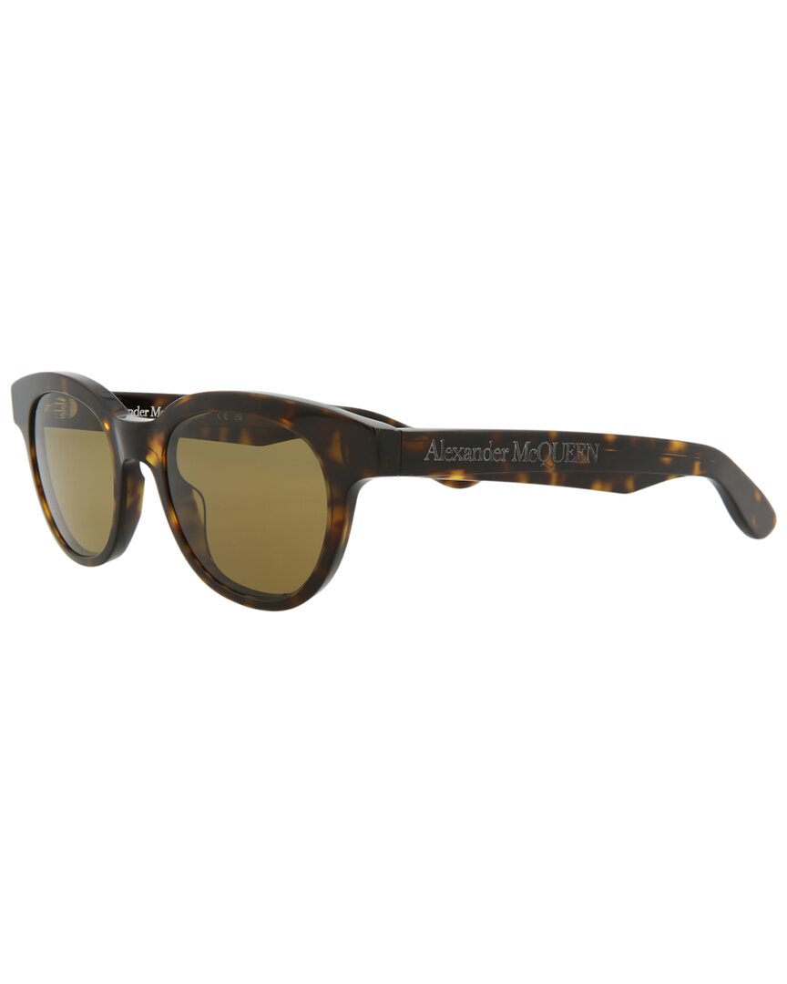 Shop Alexander Mcqueen Unisex Am0383s 145mm Sunglasses In Brown